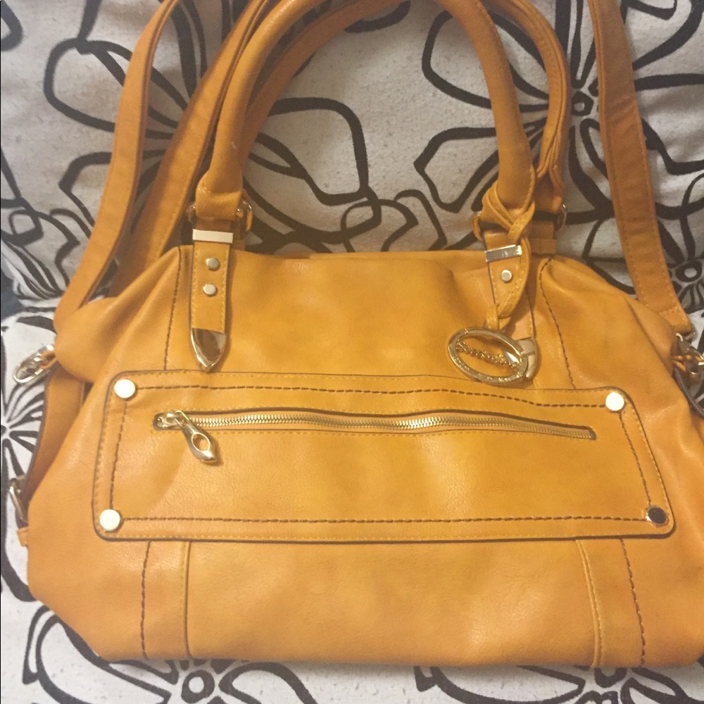 Italian Sorrentino Shoulder Bag in Apricot Yellow